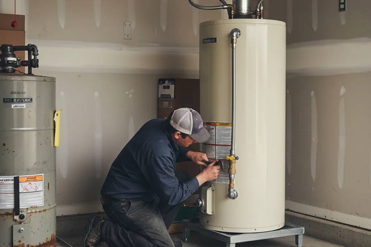 Water heater and shutoff valve replacement in York Harbor